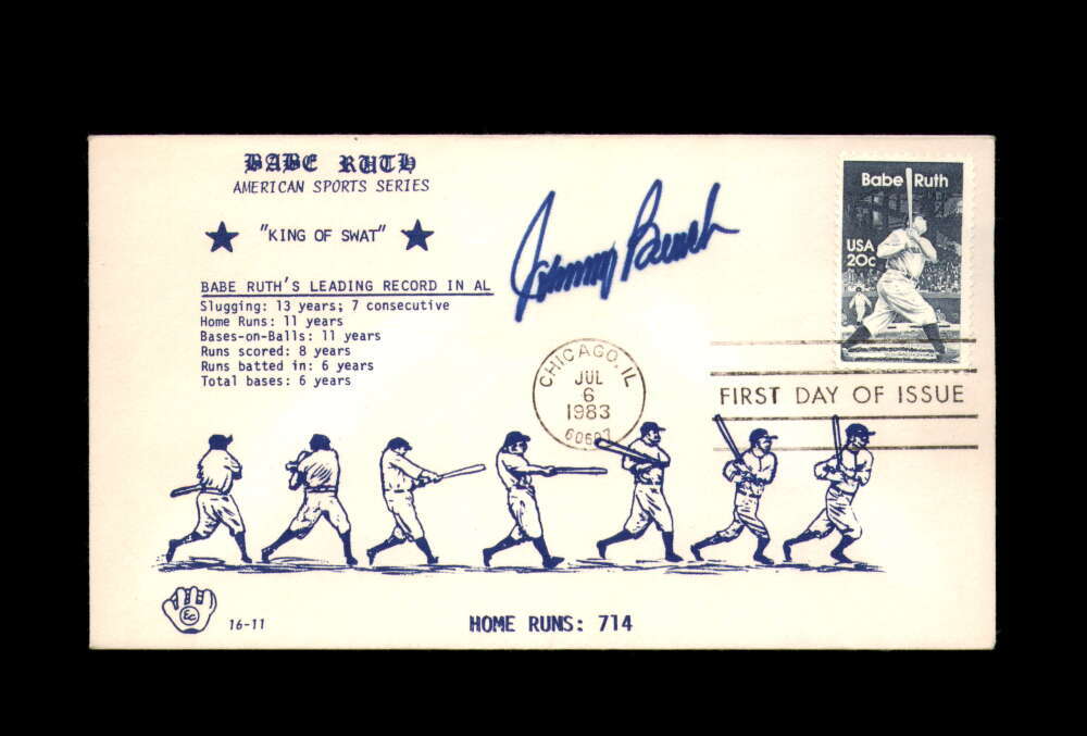 Johnny Bench PSA DNA Signed FDC 1983 First Day Cover Cache Babe Ruth Autographed