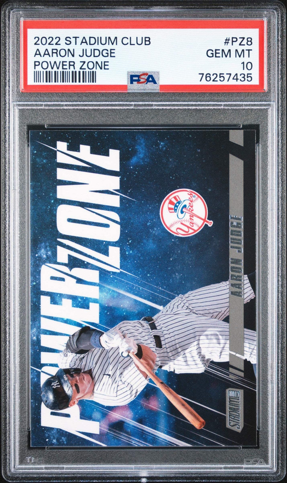 Graded 2022 Topps Stadium Club Aaron Judge #PZ8 Power Zone Baseball Card PSA 10