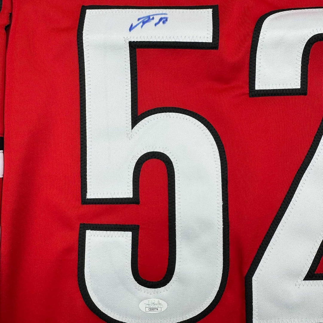 Framed Autographed/Signed Pyotr Kochetkov 35x39 Carolina Red Jersey JSA COA