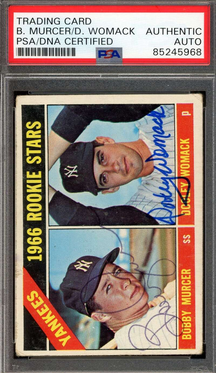 Bobby Murcer Dooley Womack PSA DNA Signed 1966 Topps Rookie Stars Autograph