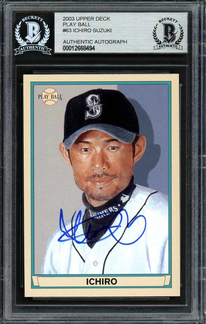 Ichiro Suzuki Signed 2003 Upper Deck Play Ball Card 63 Seattle Mariners Beckett