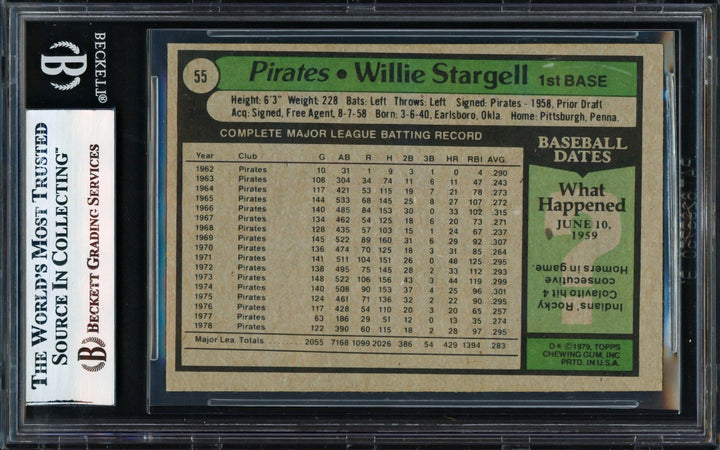 Willie Stargell Signed 1979 Topps Card 55 Pittsburgh Pirates Beckett #17856512
