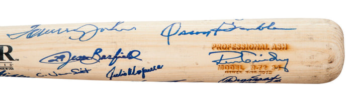 NY YANKEES OLD TIMERS SIGNED BAT GUIDRY LARSEN RIVERS DENT TORREZ LOPEZ WHITE +