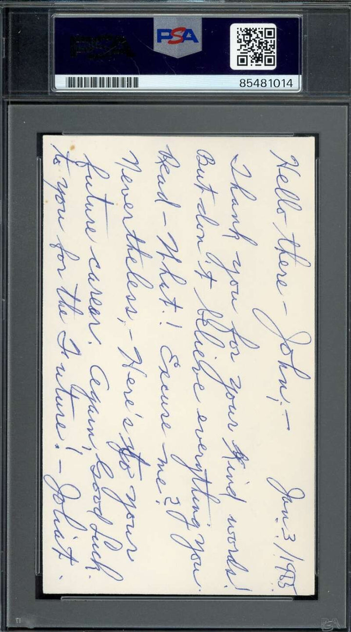 Aurele Joliat PSA DNA Signed 3x5 Index Card Autograph