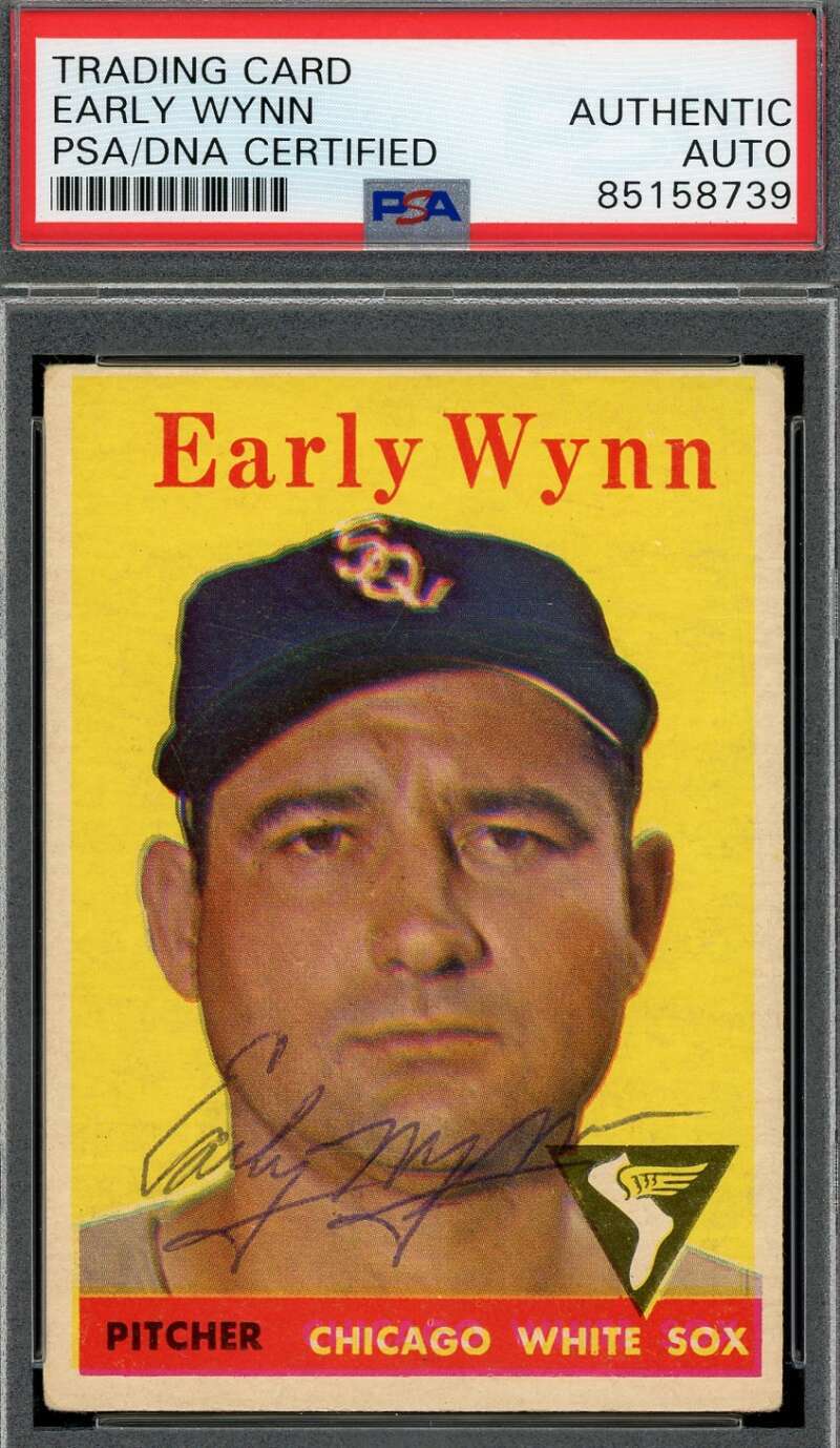 Early Wynn PSA DNA Coa Vintage Signed 1958 Topps Autograph