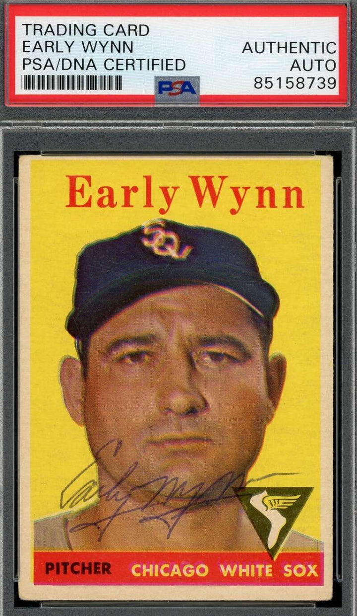Early Wynn PSA DNA Coa Vintage Signed 1958 Topps Autograph