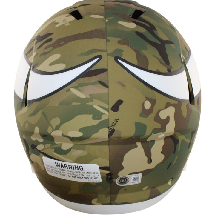 Justin Jefferson Autographed Minnesota Vikings F/S Camo Helmet Beckett WIT 57898