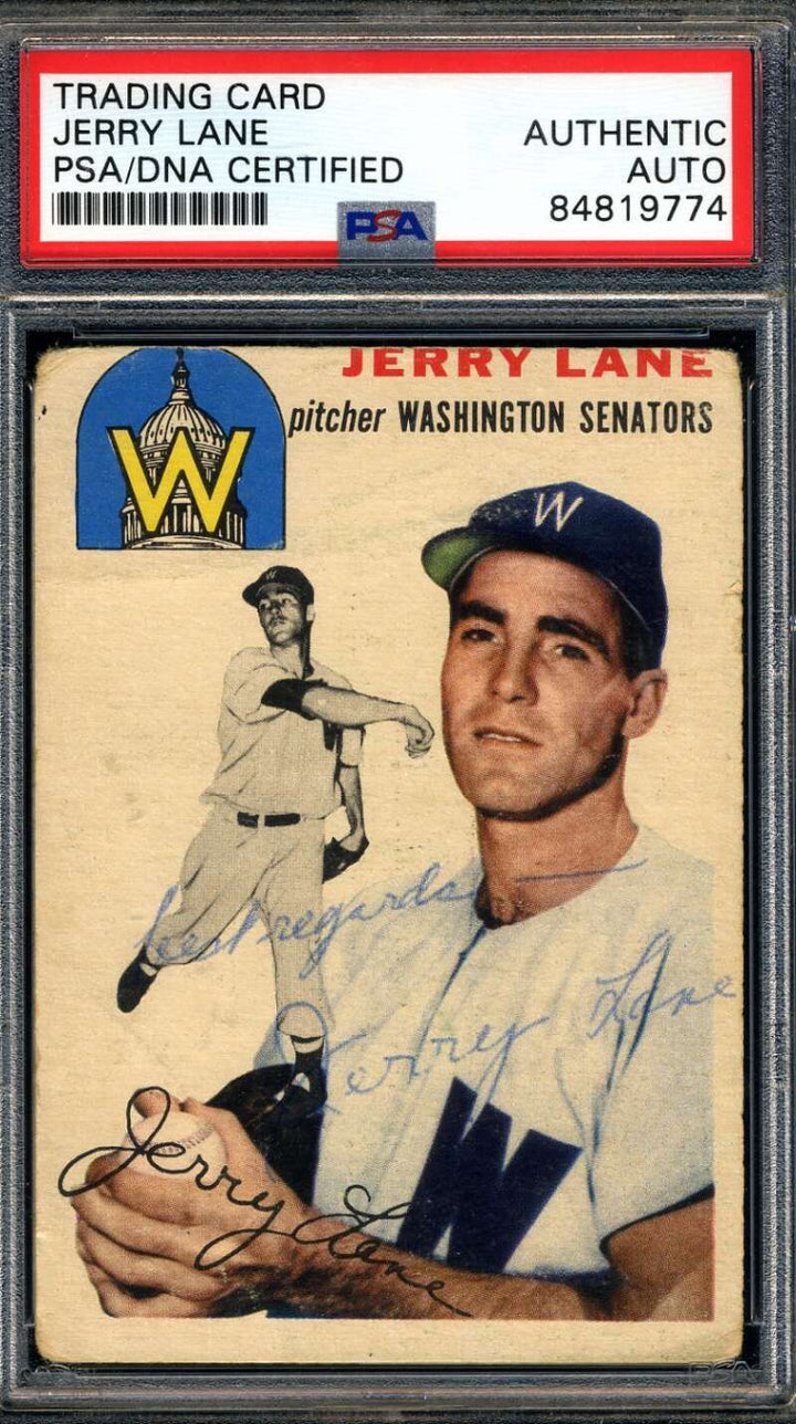 Jerry Lane PSA DNA Signed 1954 Topps Autograph