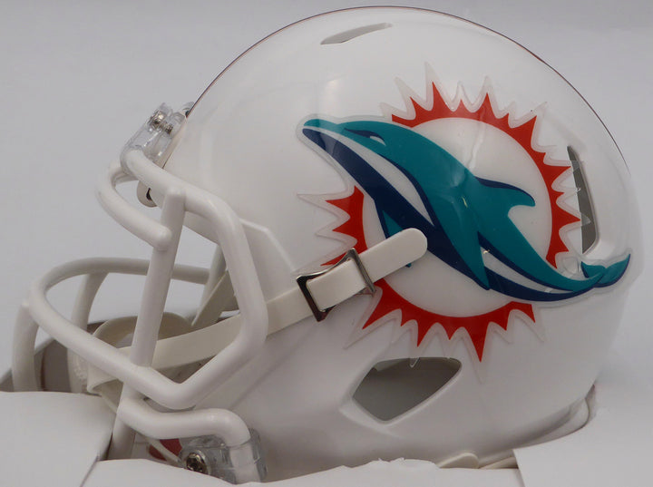 Raheem Mosert Signed White Speed Mini Helmet Miami Dolphins Beckett #1W038670