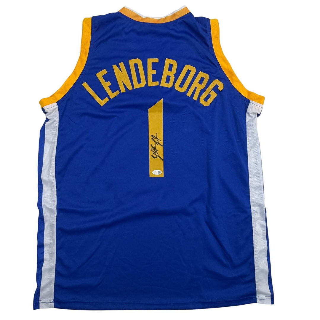 Autographed/Signed Yaxel Lendeborg Golden State Blue Jersey JSA COA