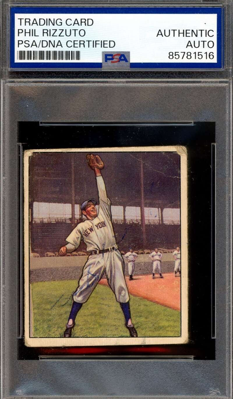 Phil Rizzuto PSA DNA Vintage Signed 1950 Bowman Autograph