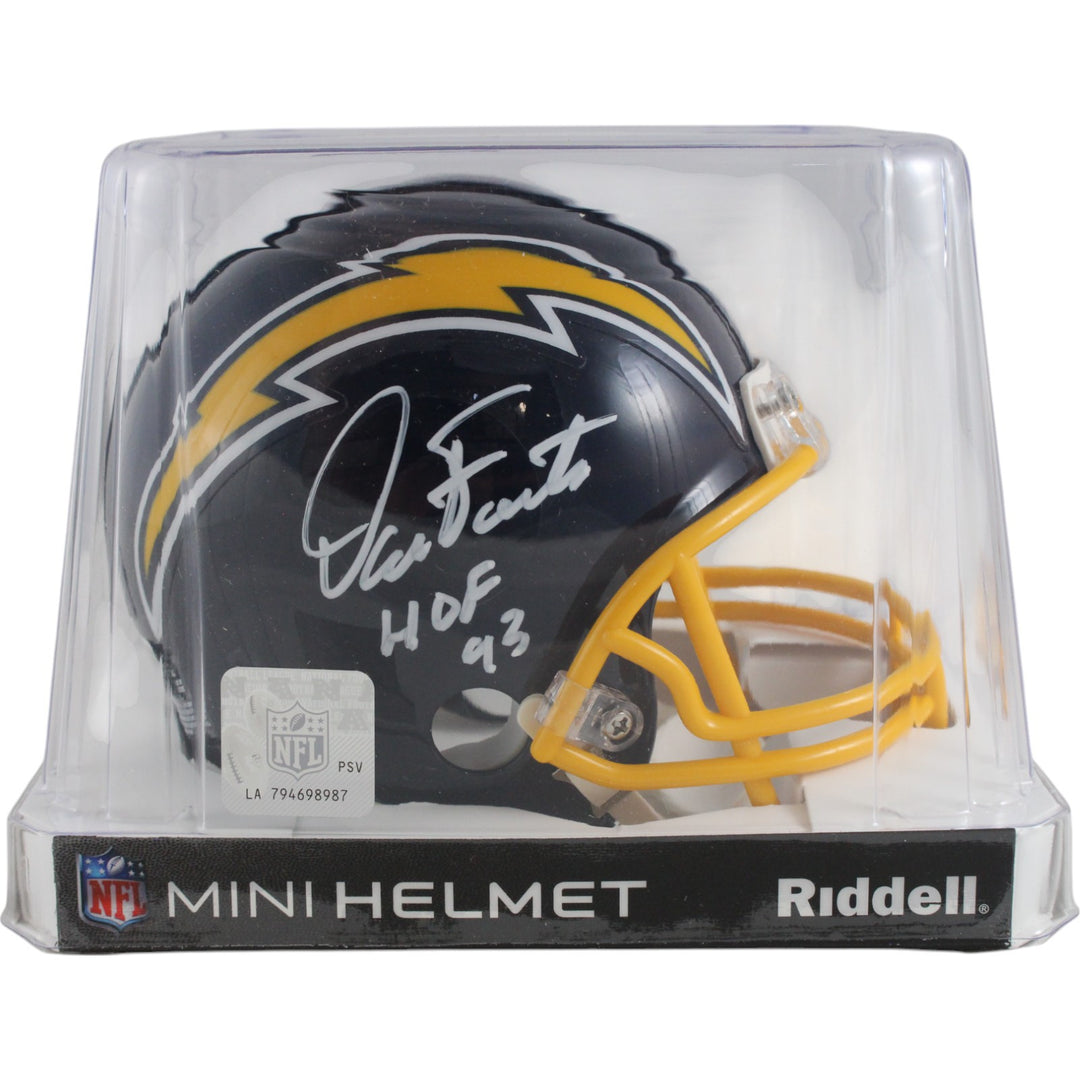 Dan Fouts Autographed San Diego Chargers TB 74-87 VSR4 Mini Helmet HOF BAS 49253