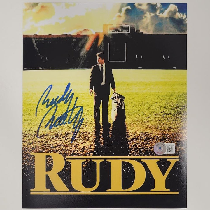 Rudy Ruettiger signed Rudy 8x10 Movie Poster photo ~ Beckett BAS Witness Holo