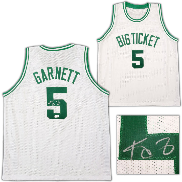 Boston Celtics Kevin Garnett Signed White Jersey Beckett BAS QR