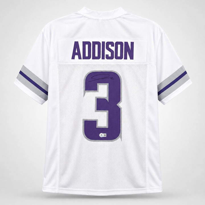 Minnesota Vikings Jordan Addison Signed White Jersey Beckett BAS QR
