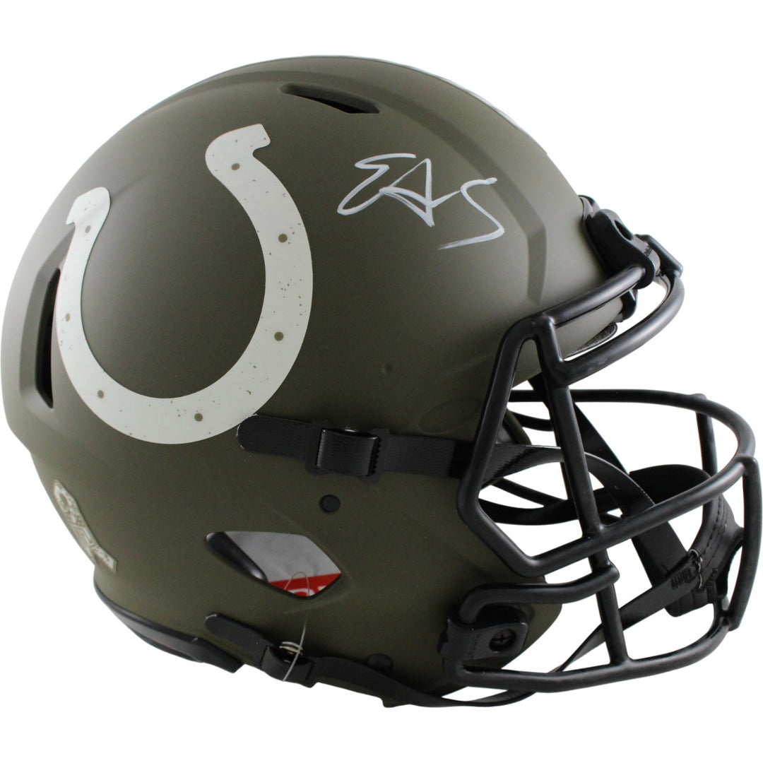 Edgerrin James Signed Indianapolis Colts Authentic 22 STS Helmet Beckett 54302