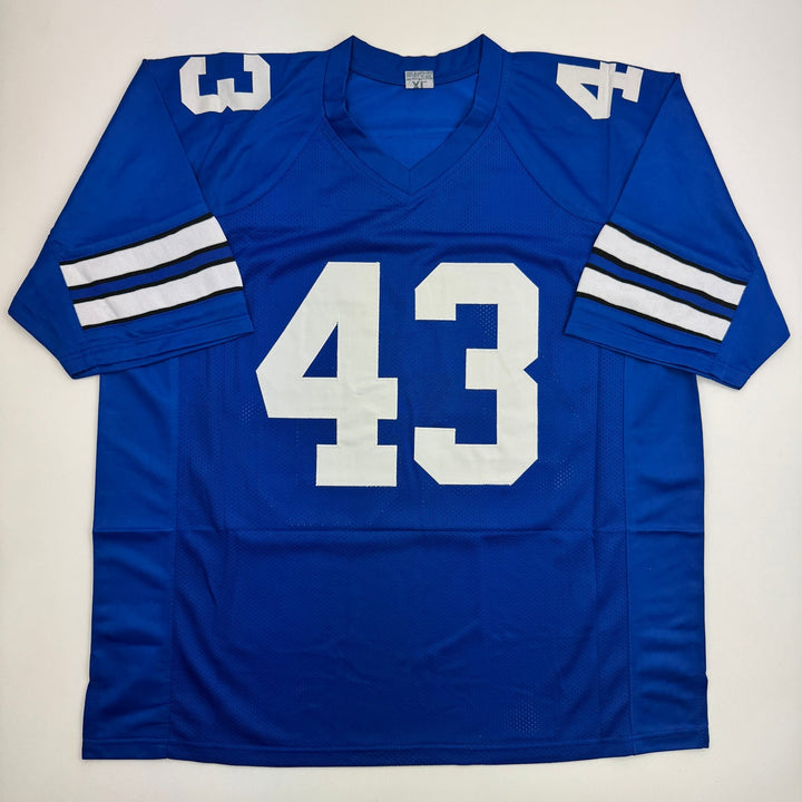 Autographed/Signed Cliff Harris Dallas Blue Football Jersey PSA/DNA COA