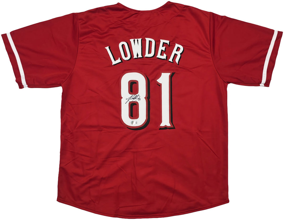 Cincinnati Reds Rhett Lowder Signed Red Jersey Beckett Witness