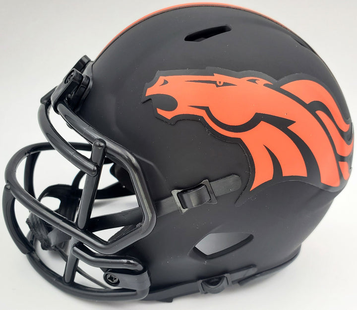 Steve Atwater Signed Eclipse Black Denver Broncos Speed Mini Helmet Beckett BAS