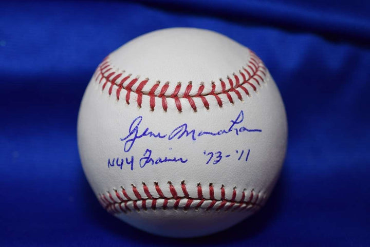 Gene Monahan PSA DNA Auto Major League Signed Baseball Yankees Trainer 73-11