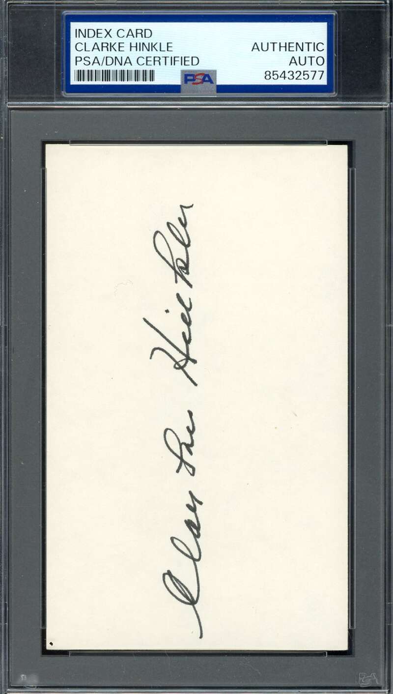 Clarke Hinkle PSA DNA Coa Signed 3x5 Index Card Autograph