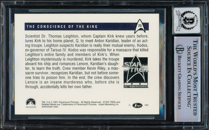 William Shatner Auto 1991 Impel 25th Anniversary Card 25 Star Trek Sig10 Beckett