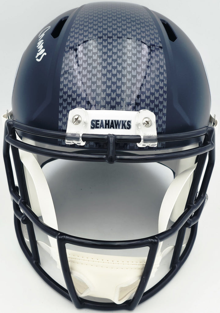 Zach Charbonnet Signed Seahawks Blue Full Size Speed Replica Helmet MCS Holo