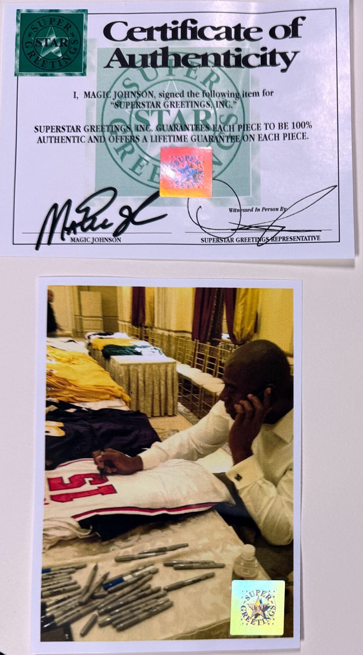 Magic Johnson signed Team USA Olympic Gold Nike Jersey - SSG Holo (L/Dream Team)