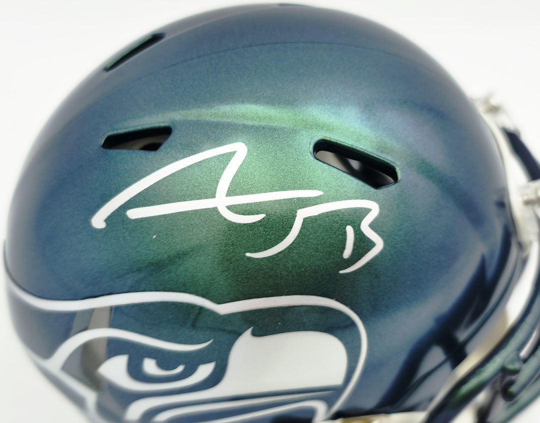 AJ Barner Signed Seattle Seahawks Rivalries Speed Mini Helmet Beckett Witness