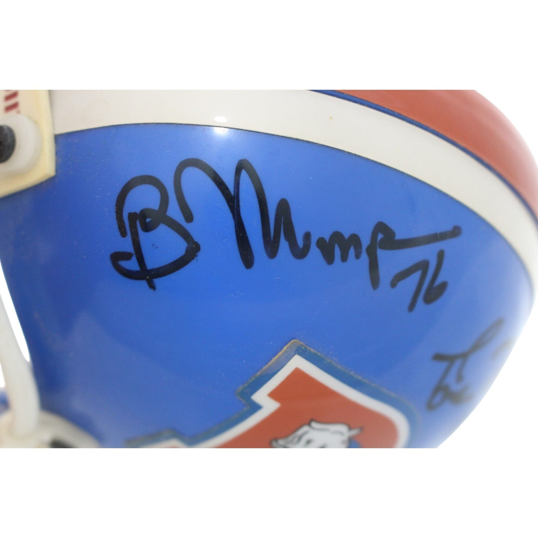 Tom Nalen Gary Zimmerman +3 Signed Denver Broncos VSR4 Mini Helmet Beckett 55423