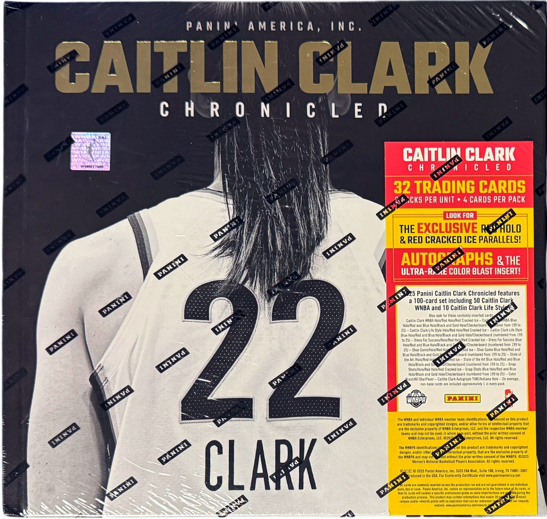 2025 Panini Caitlin Clark Chronicled Collection-8PK/4CPP/32CPB- New/SEALED/CARDS