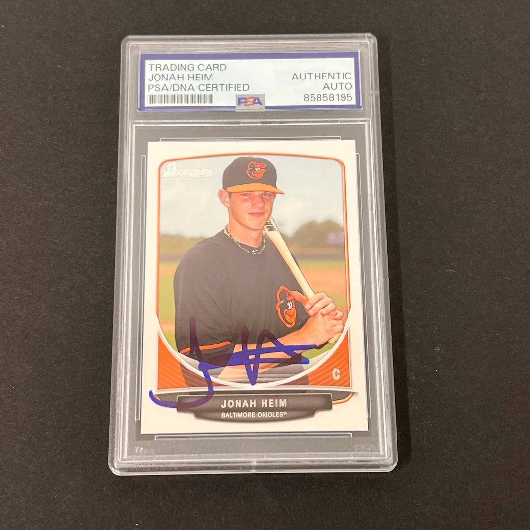 2013 Topps Bowman Briefing #BDPP50 Jonah Heim Signed Card PSA Slabbed Orioles