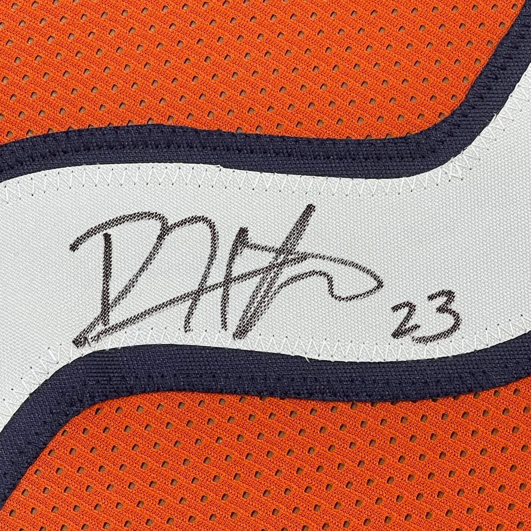 Framed Autographed/Signed Devin Hester 33x42 Chicago Orange Jersey JSA COA