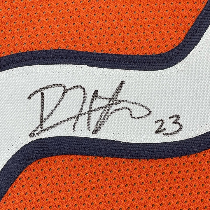 Framed Autographed/Signed Devin Hester 33x42 Chicago Orange Jersey JSA COA