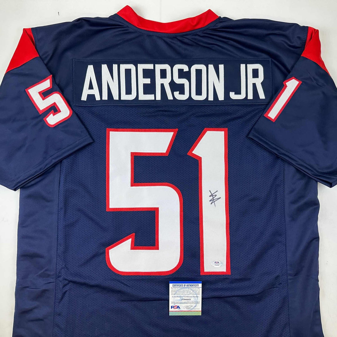 Autographed/Signed Will Anderson Jr. Houston Blue Jersey PSA/DNA COA