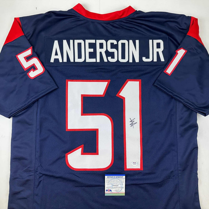 Autographed/Signed Will Anderson Jr. Houston Blue Jersey PSA/DNA COA