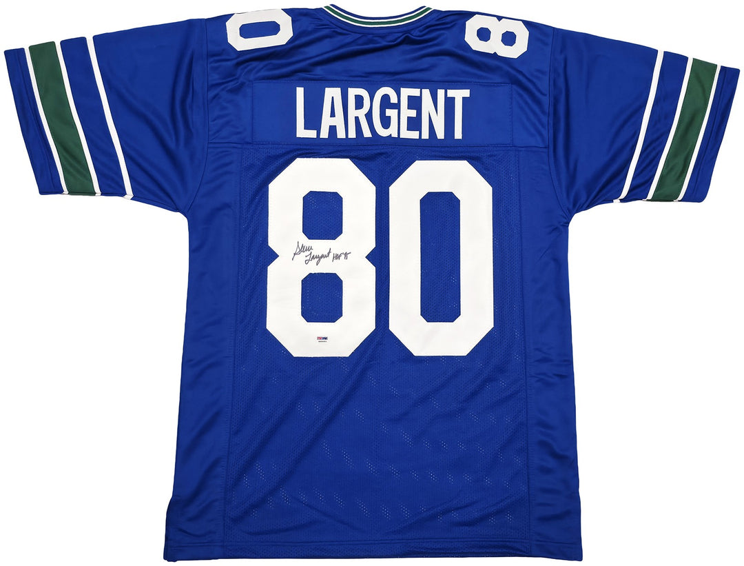 Seattle Seahawks Steve Largent Signed Blue Jersey "HOF 95" PSA/DNA ITP