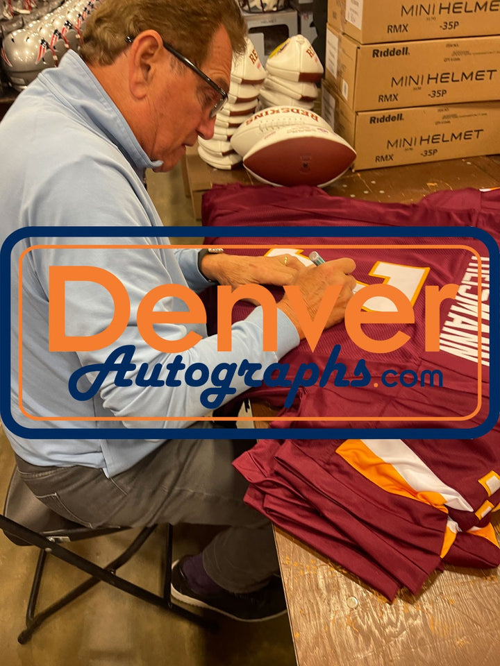 Joe Theismann Autographed/Signed Pro Style XL Red Jersey SB Champs Beckett 51492