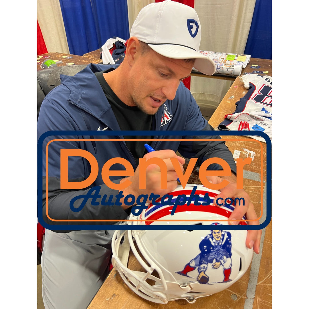 Rob Gronkowski Autographed New England Patriots F/S TB Helmet Beckett 54594
