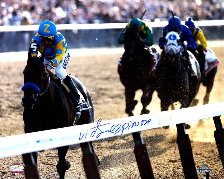 American Pharoah Victor Espinoza signed 16x20 Photo 2015 Belmont Stakes- Steiner