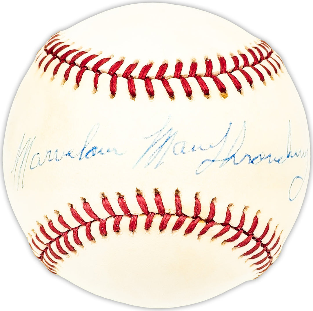 Marvelous Marv Throneberry Signed Official AL Baseball Yankees, Mets Beckett QR