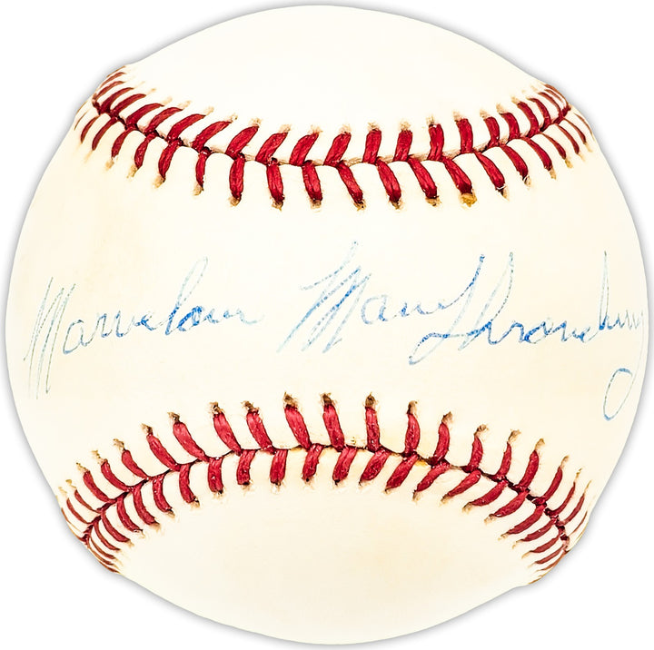Marvelous Marv Throneberry Signed Official AL Baseball Yankees, Mets Beckett QR