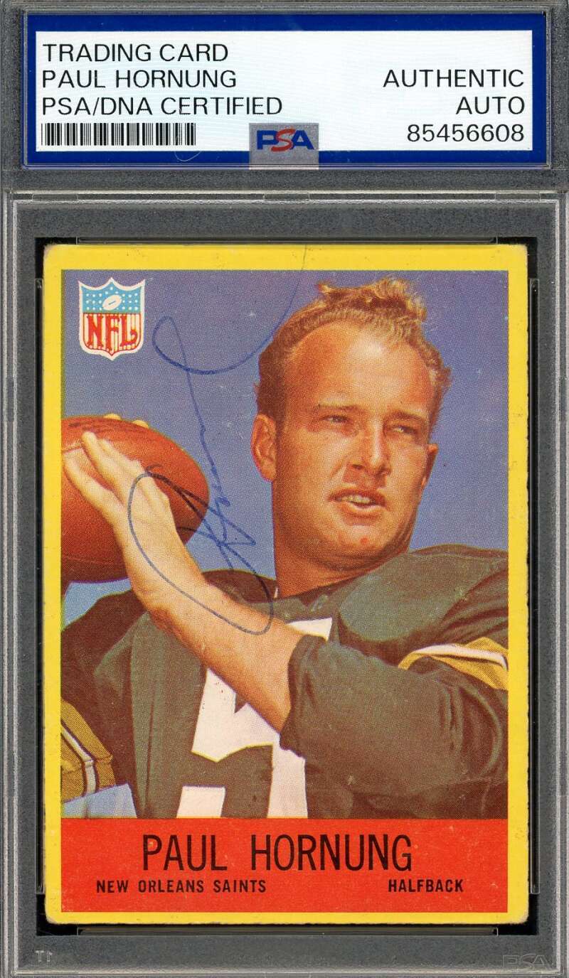 Paul Hornung PSA DNA Vintage Signed 1967 Philadelphia Gum Autograph