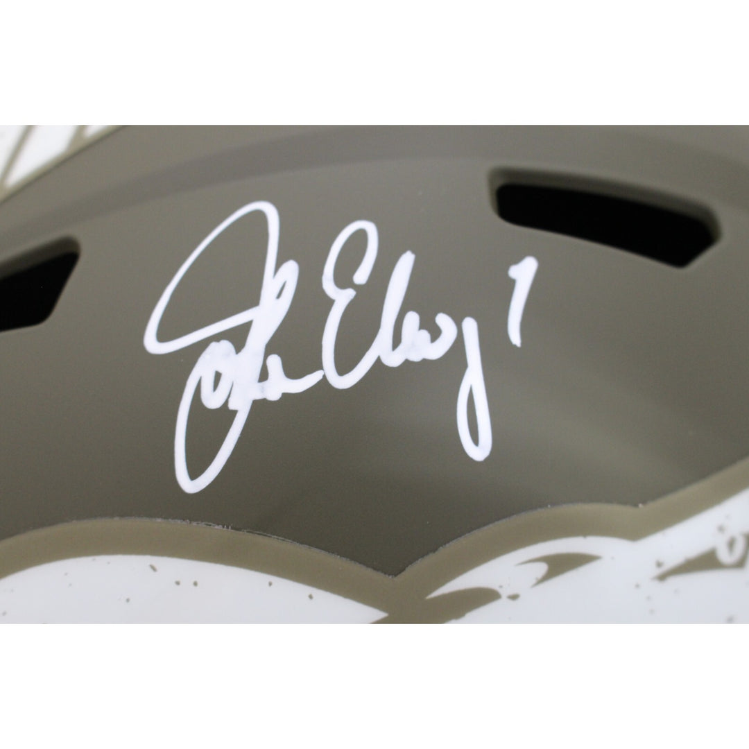 John Elway Signed Denver Broncos 22 Salute F/S Helmet Beckett 45440