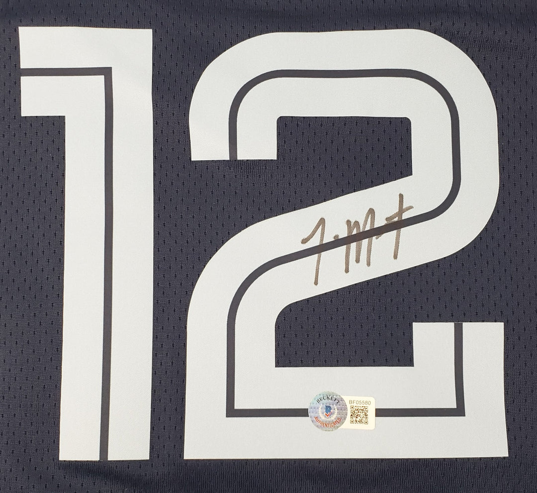 Ja Morant Signed Memphis Grizzlies Navy Blue Nike Swingman XL Jersey BAS