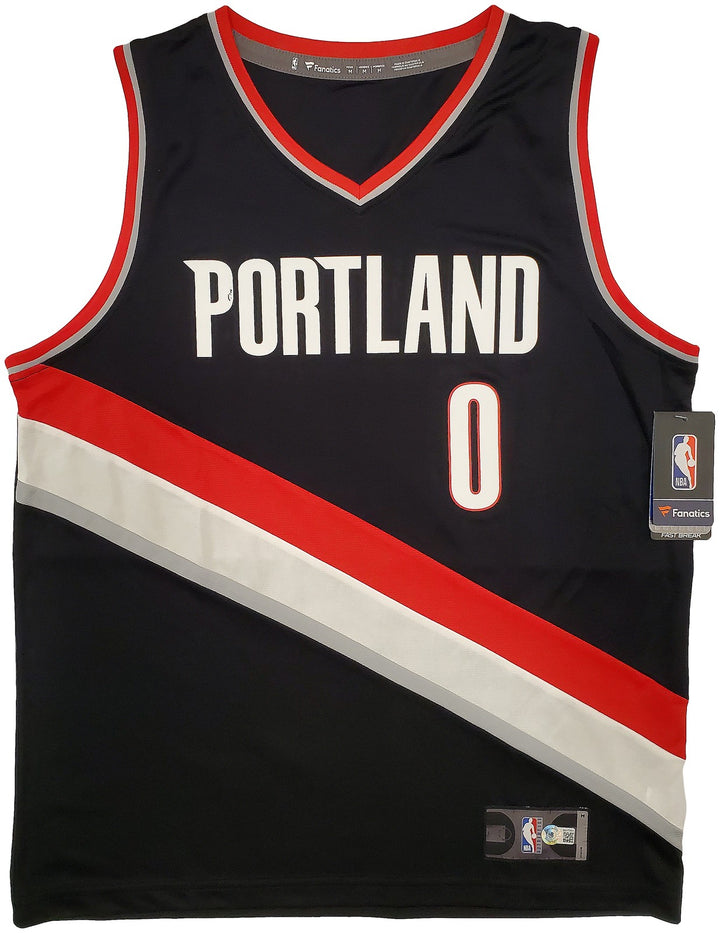 Trail Blazers Damian Lillard Signed Black Fanatics Jersey Size M Beckett