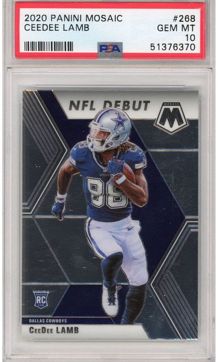Graded 2020 Panini Mosaic CeeDee Lamb #268 Rookie RC Football Card PSA 10