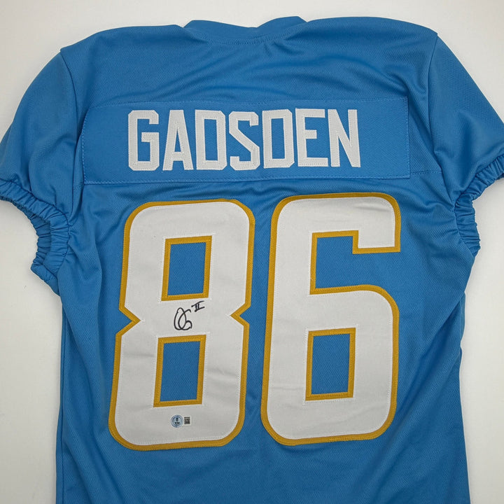 Autographed/Signed Oronde Gadsden Los Angeles Powder Blue Cut Jersey Beckett COA