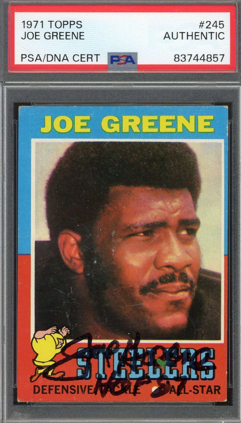 Joe Greene PSA DNA Signed 1971 Topps Rookie Autograph