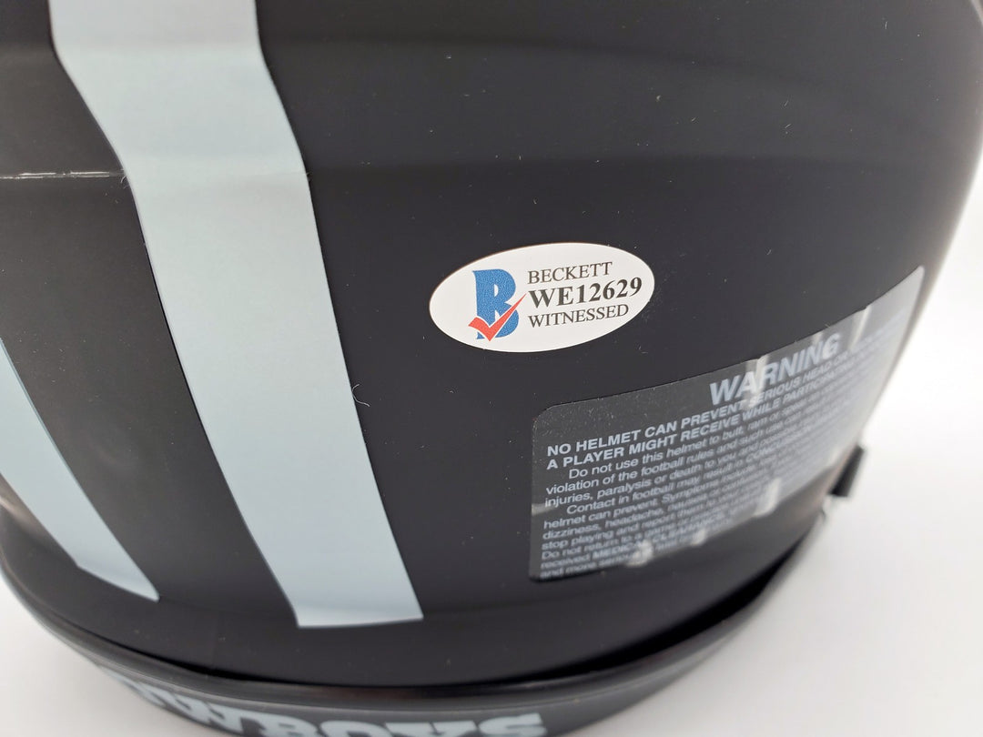 Roger Staubach Auto Eclipse Black Cowboys Full Size Authentic Spd Helmet Beckett